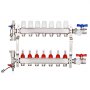 VEVOR Distribuidor de circuito de calefacción 7 Circuitos de calefacción Conjunto de calefacción de acero inoxidable Distribuidor de circuito de calefacción