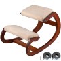 VEVR Silla Arrodillada Ergonómica Color Nuez Taburete Madera Corrección de Postura Oscilante Casa Grande Home Office o Silla de Escritorio