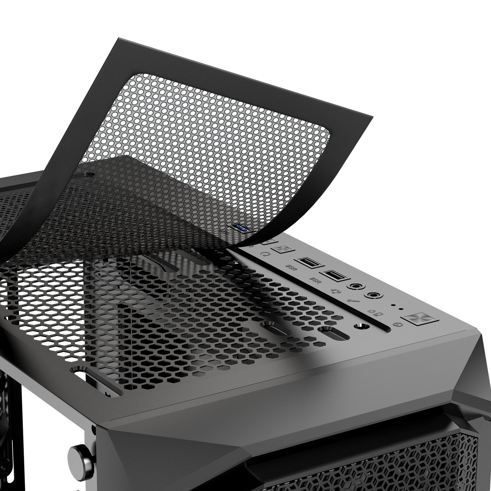 VEVOR Caja de PC Torre Media con Panel de Vidrio Templado Alto Flujo de Aire 4 Ventiladores ARGB de 120 mm Gestión de Cables Compatible con GPU Hasta 320 mm de Longitud Compatible con ATX/M-ATX/ITX