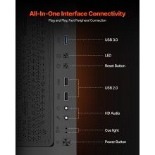 VEVOR Caja de Ordenador Torre Media 4 Ventiladores de 120 mm para ATX/M-ATX/ITX