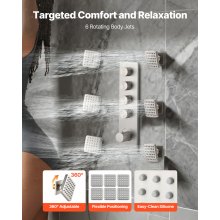 VEVOR Sistema de Ducha, con Ducha de Lluvia 40 cm, Cabezal de Pared 15 cm, 6 Rociadores, Cabezal de Lluvia Doble, Kit de Válvula de Latón, Níquel Cepillado, para Experiencia Corporal Completa