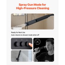 VEVOR Sistema de Grifería, con Ducha de Lluvia de 30 cm, Cabezal de Pared de 15 cm, Ducha de Mano 2 en 1, Cabezal de Lluvia Doble Giratorio, Kit de Embellecedor de Válvula de Latón, Negro Mate