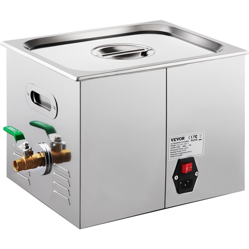 VEVOR Limpiador Ultrasónico Digital 15 L, Máquina de Limpieza de Joyas 360 W, Acero Inoxidable SUS 304 Limpiador Ultrasónico Profesional 36 KHz ~ 40 KHz con 6 Transductores Avanzados para Industria