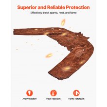 VEVOR Capa Soldadura de Cuero Resistente Ignífuga Talla L 300 x 559 x 610 mm