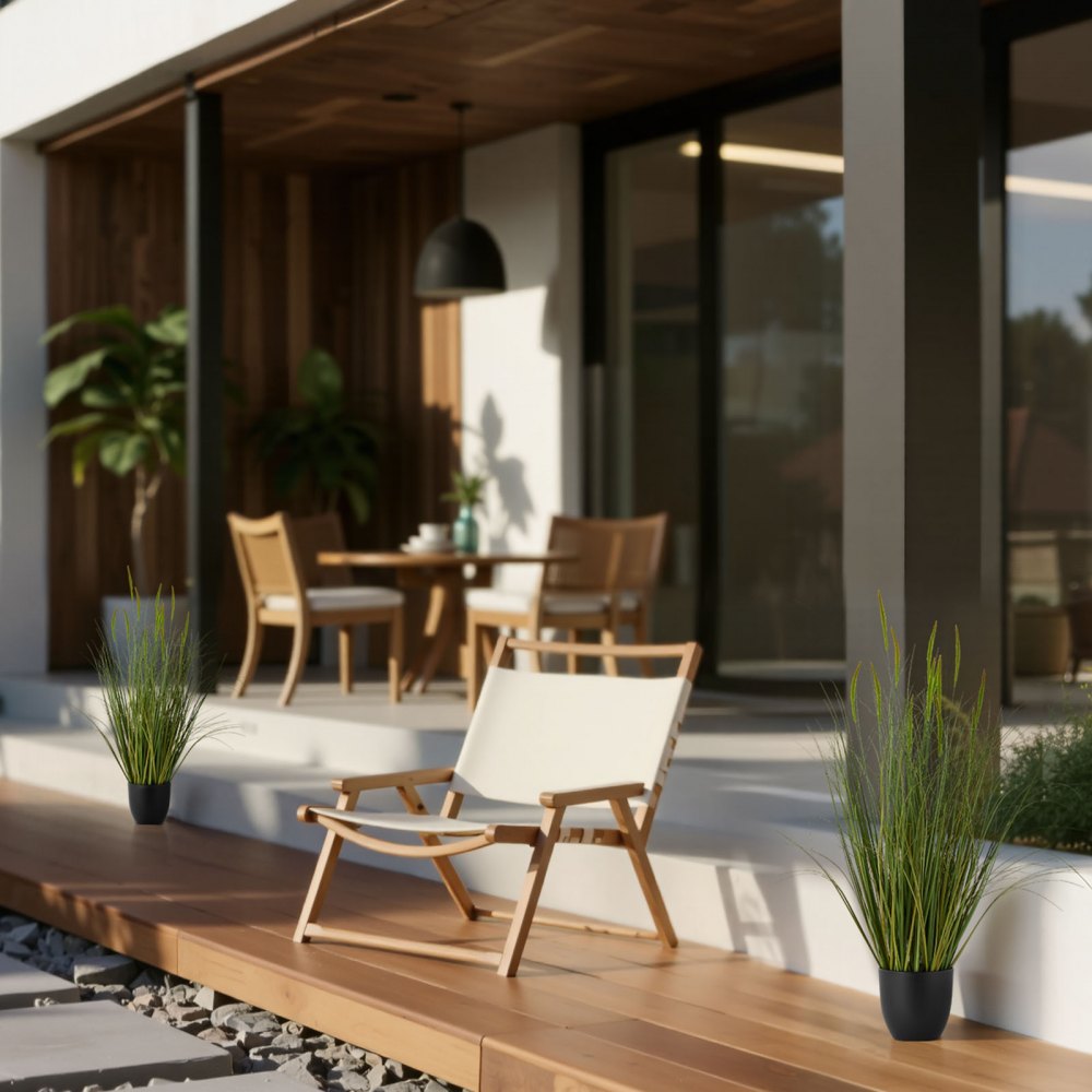 VEVOR Planta de Césped Artificial, en Maceta, Planta Artificial de PVC, Arbustos para Casa, Jardín, Oficina, Decoración de Habitaciones, Fiesta de Inauguración, Verde, 889 x 350 x 350 mm, 2 uds