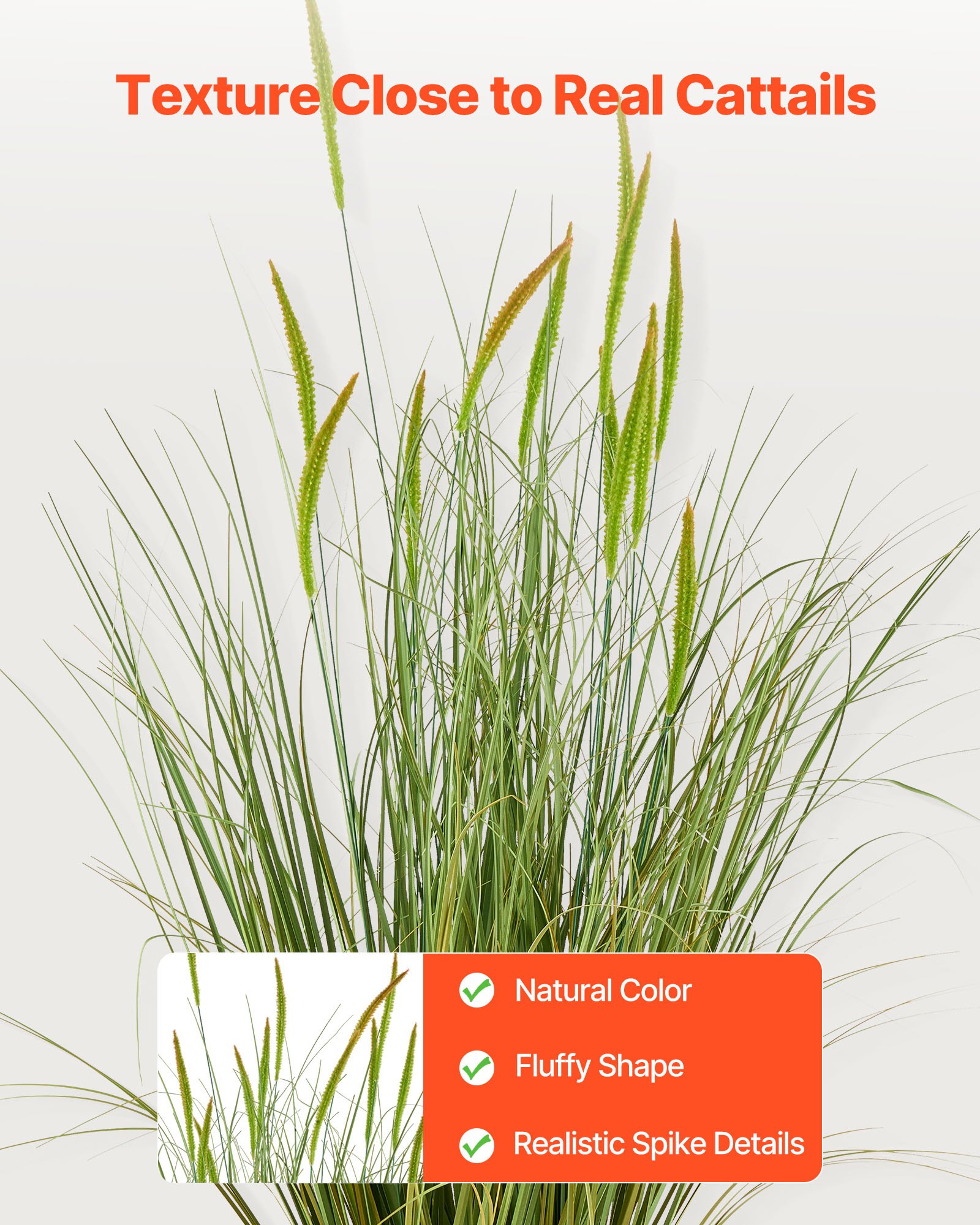 VEVOR Planta de Césped Artificial, en Maceta, Planta Artificial de PVC, Arbustos para Casa, Jardín, Oficina, Decoración de Habitaciones, Fiesta de Inauguración, Verde, 889 x 350 x 350 mm, 2 uds