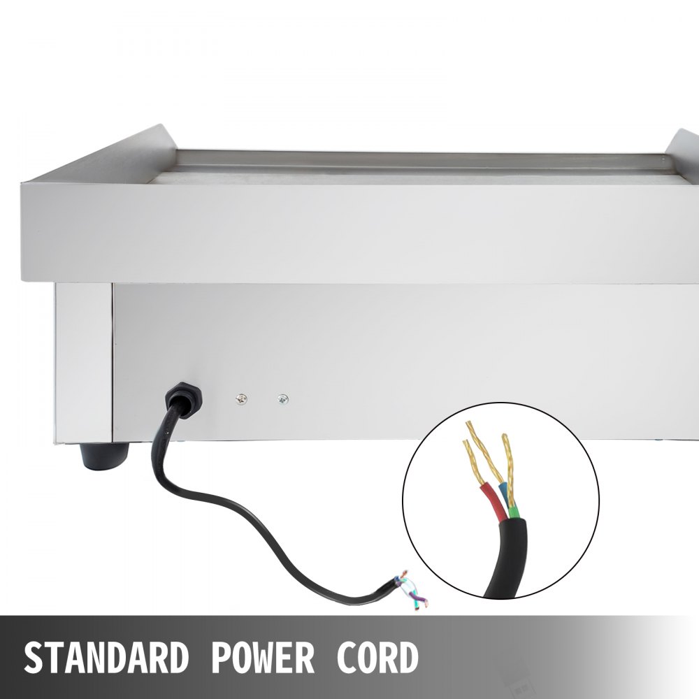 Parrilla Eléctrica Y Plana Con Ranuras 30" Para Parrilla Comercial
