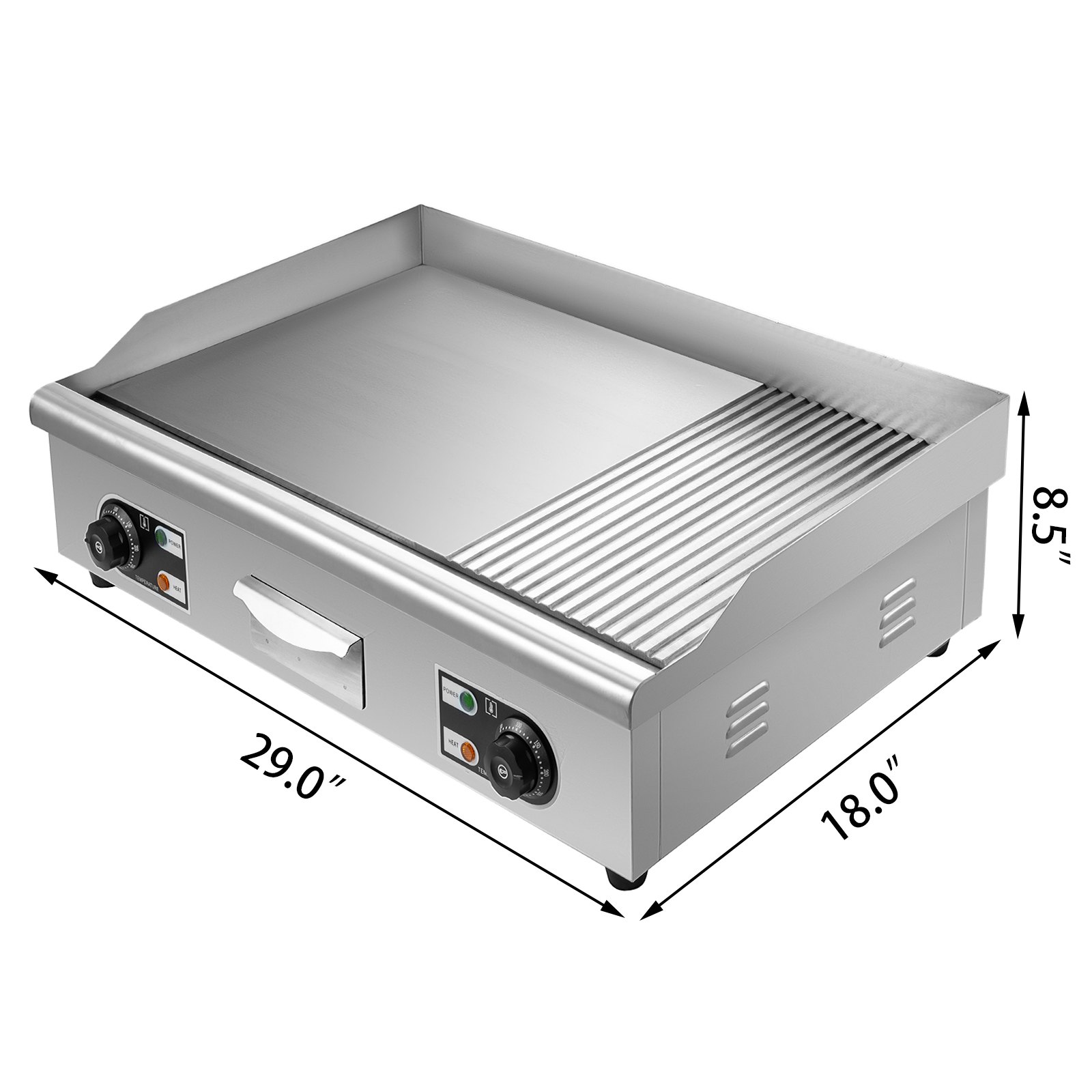 Parrilla Eléctrica Y Plana Con Ranuras 30" Para Parrilla Comercial