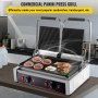 VEVOR Parrilla Eléctrica Sanwichera 3600 W Plancha Cocina de Acero Inoxidable 50-300 ℃ Plancha Grill Sandwichera Plancha Parrilla Eléctrica Comercial Plancha de Asae Eléctrica con 3 Placas Ranuradas