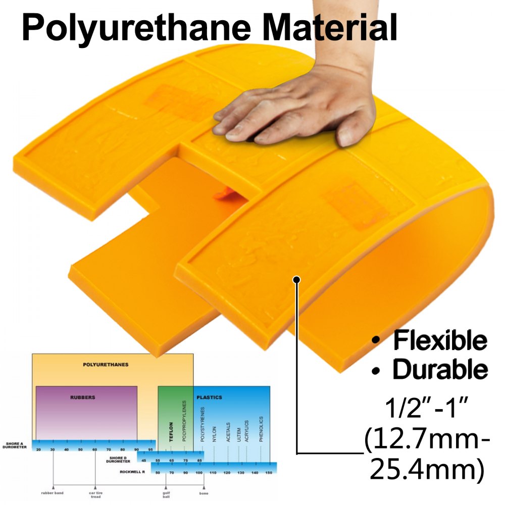 Vevor Molde Hormigón Impreso Poliuretano 12 - 25 Mm 50 X 20 Cm 1 Pieza Amarillo