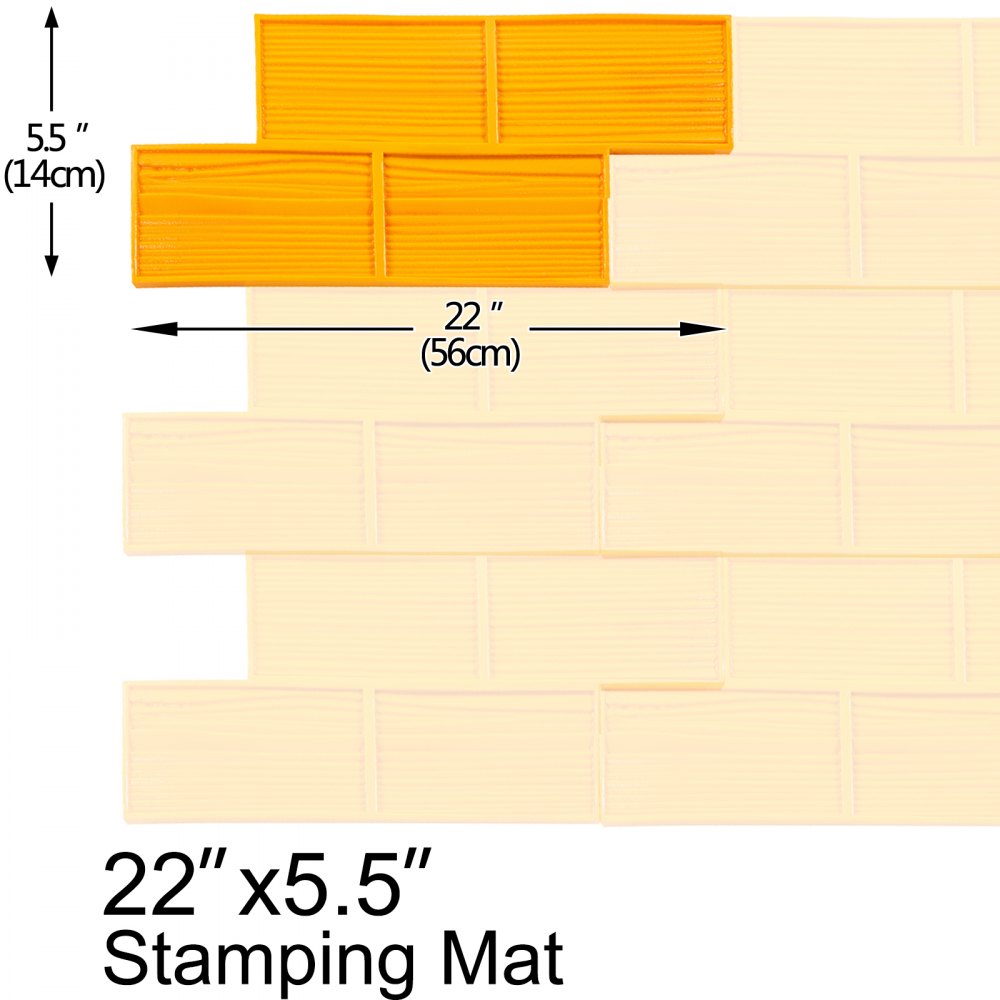 Vevor Molde Para Suelo Estampado Cemento Sintético Madera Textura Sello 56x14cm