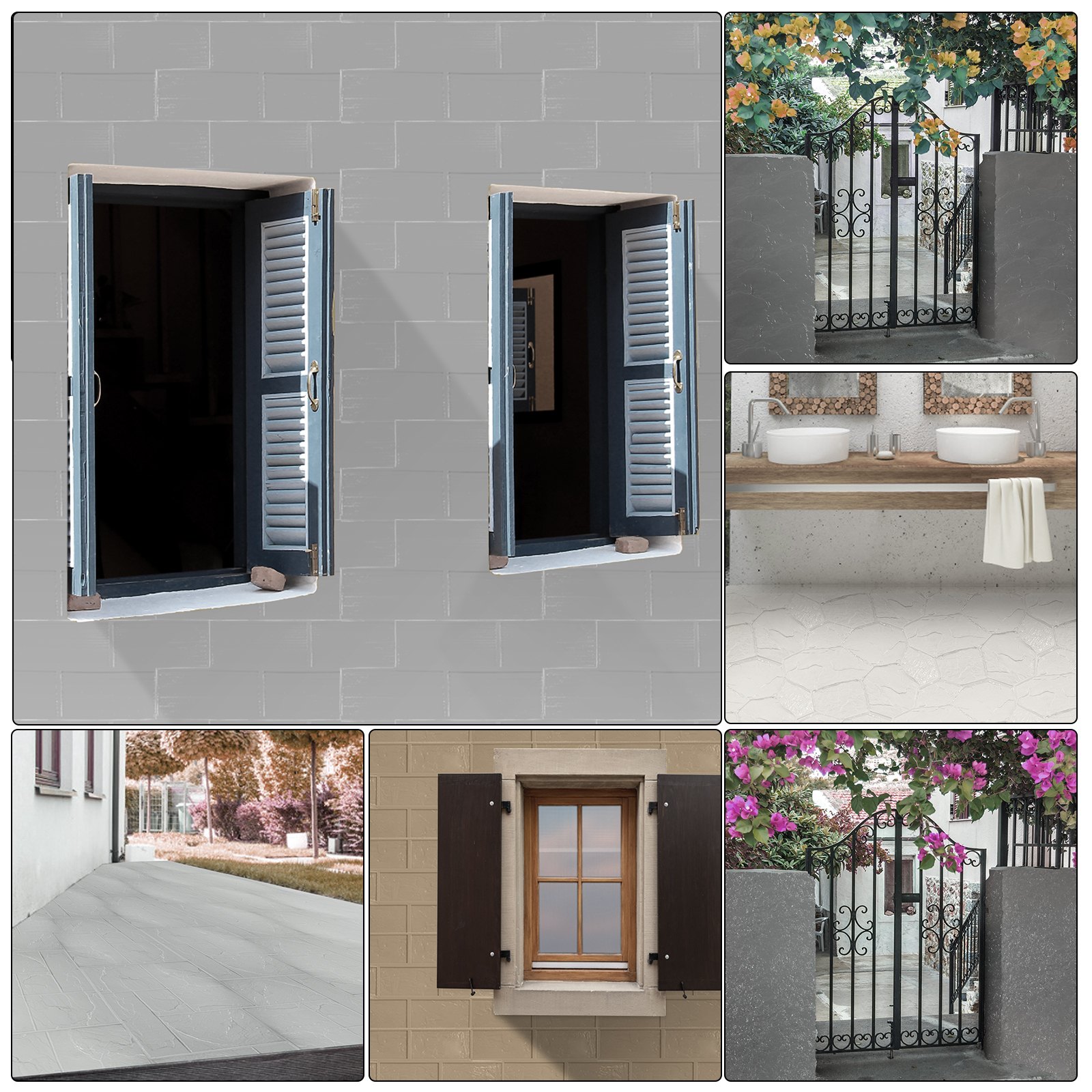 Vevor Molde Para Suelo Estampado Cemento Sintético Madera Textura Sello 56x14cm