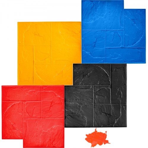 Vevor Molde Suelo Estampado Cemento Sintético Piedra Textura Sello 60,9x60,9cm