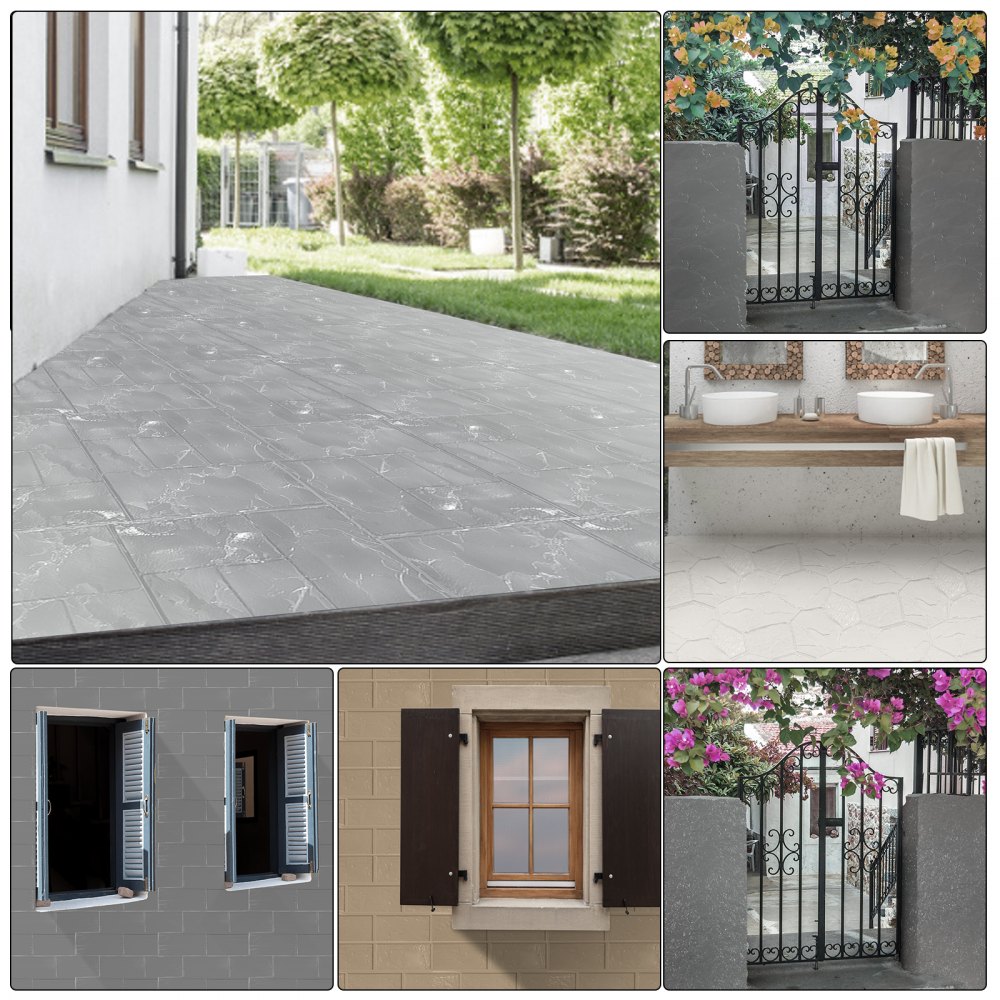 Vevor Moldes De Hormigón Impreso Poliuretano 60,9 X 60,9 Cm 12 - 25 Mm 1 Pieza