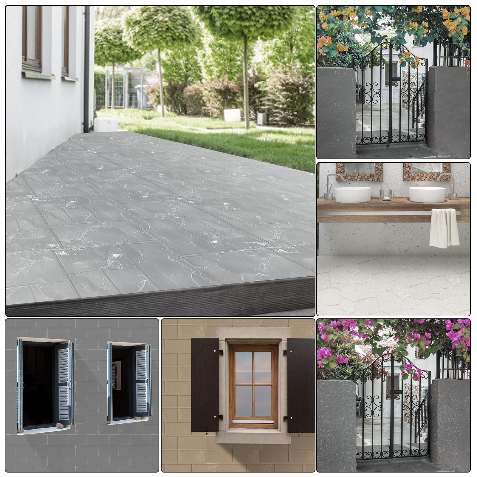 Vevor Moldes De Hormigón Impreso Poliuretano 60,9 X 60,9 Cm 12 - 25 Mm 1 Pieza