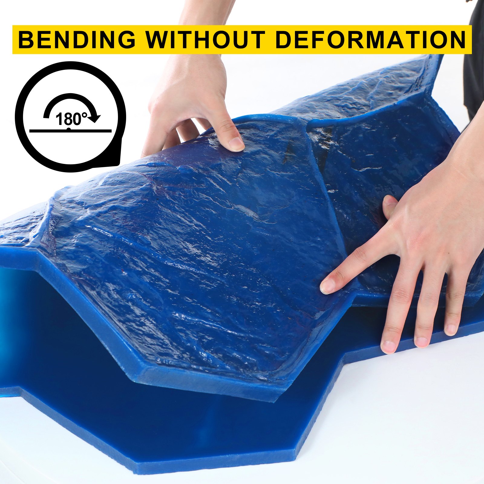 Vevor Molde Para Estampado De Hormigón Impreso Poliuretano 74 X 74 X 1,5 Cm Azul