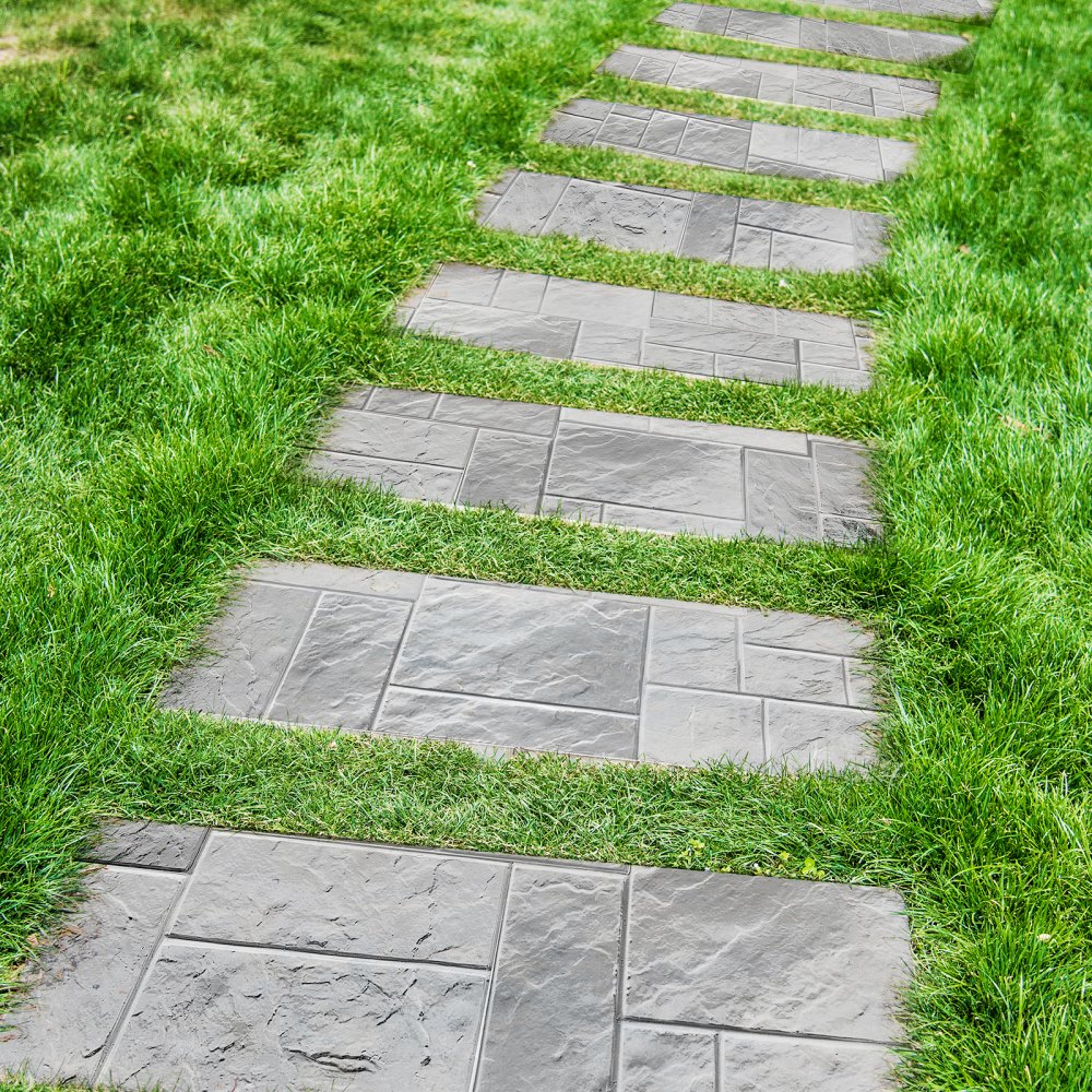 VEVOR Concrete Stamp Mat, 61 x 61 cm, 7 Pieces, Concrete Texture Skin, Polyurethane Stamp, Stone Tile Texture Mat, Slate Floor Imprint, Seamless Stamp, Concrete Molds for Decorative Outdoor Areas, Multicolor