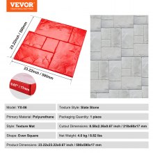 VEVOR Alfombrilla para Sellos de Hormigón 590x590 mm Sello de Poliuretano, Rojo