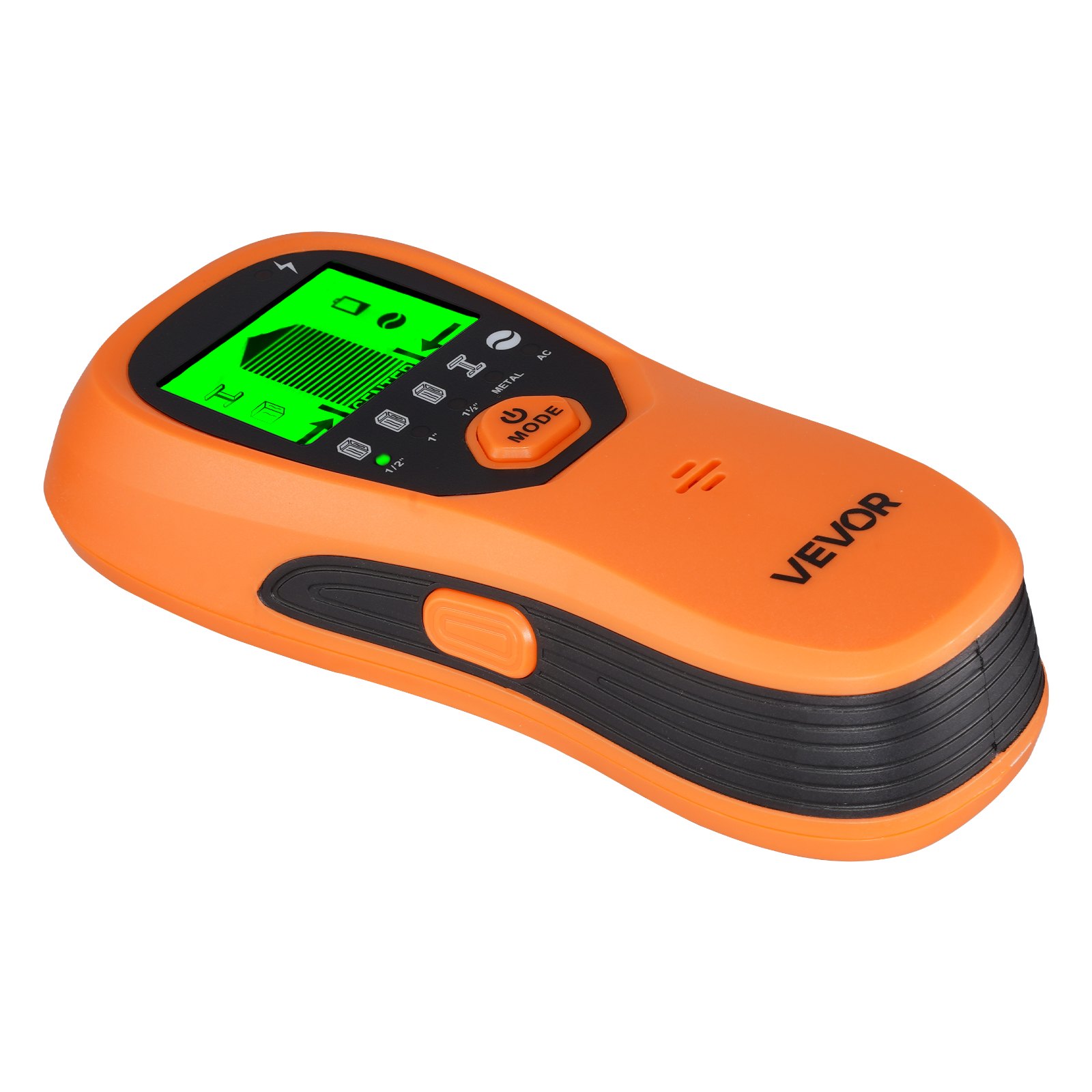 VEVOR Detector Electrónico de Vigas de Pared 5 en 1, con Sensor Inteligente, Pantalla LCD y Alarma Sonora a Detectar Vigas de Madera y Metálicas, Cables Eléctricos, Naranja, 170 x 72 x 37 mm