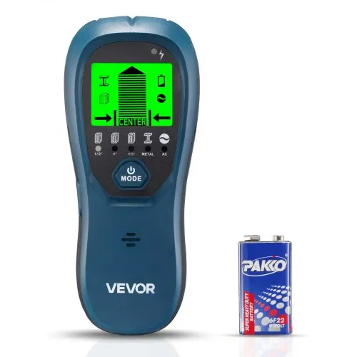 VEVOR Detector de Vigas Electrónico de Pared 5 en 1, con Sensor Inteligente, Pantalla LCD de Alta Definición y Alarma Sonora, Vigas Metálicas y Cables Eléctricos, Color Azul, 170 x 72 x 37 mm
