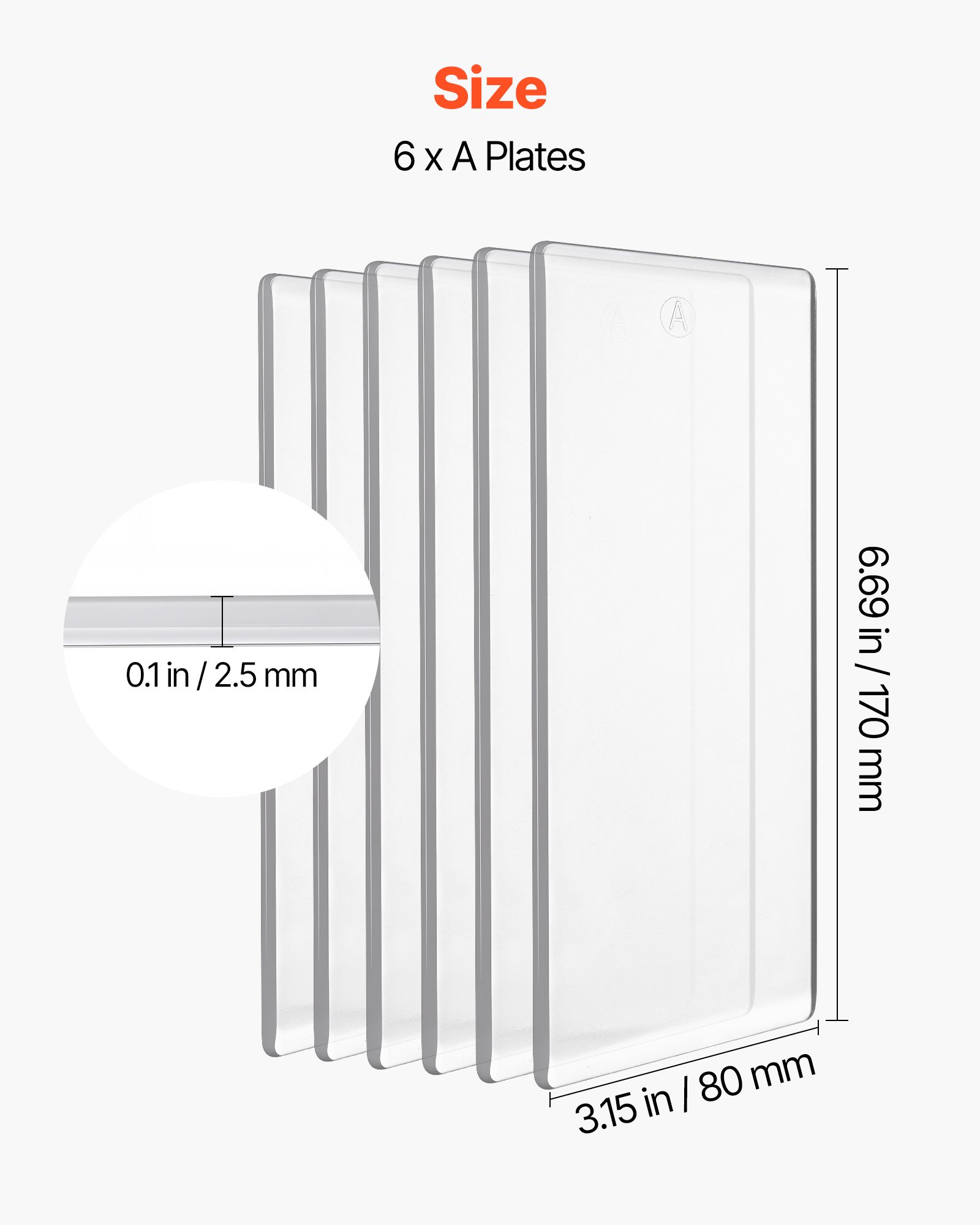 VEVOR Almohadillas de Corte para Troquelado 6 Piezas, 170 x 80 x 2,5 mm, Placas de Corte de Plástico, Compatible con Máquina de Troquelado y Estampado KM-1830 de VEVOR, para Scrapbooking Manualidades
