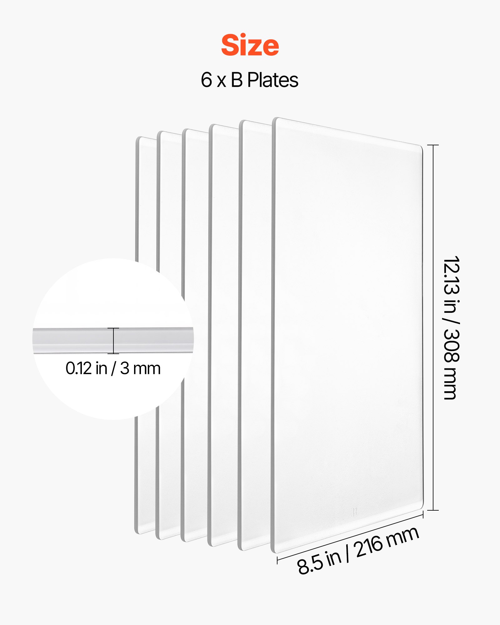 VEVOR Almohadillas de Corte para Troquelado 6 Piezas, 308 x 216 x 3 mm, Placas de Corte de Plástico, Compatible con Máquina Troqueladora Estampadora KM-1885 de VEVOR, para Scrapbooking Manualidades