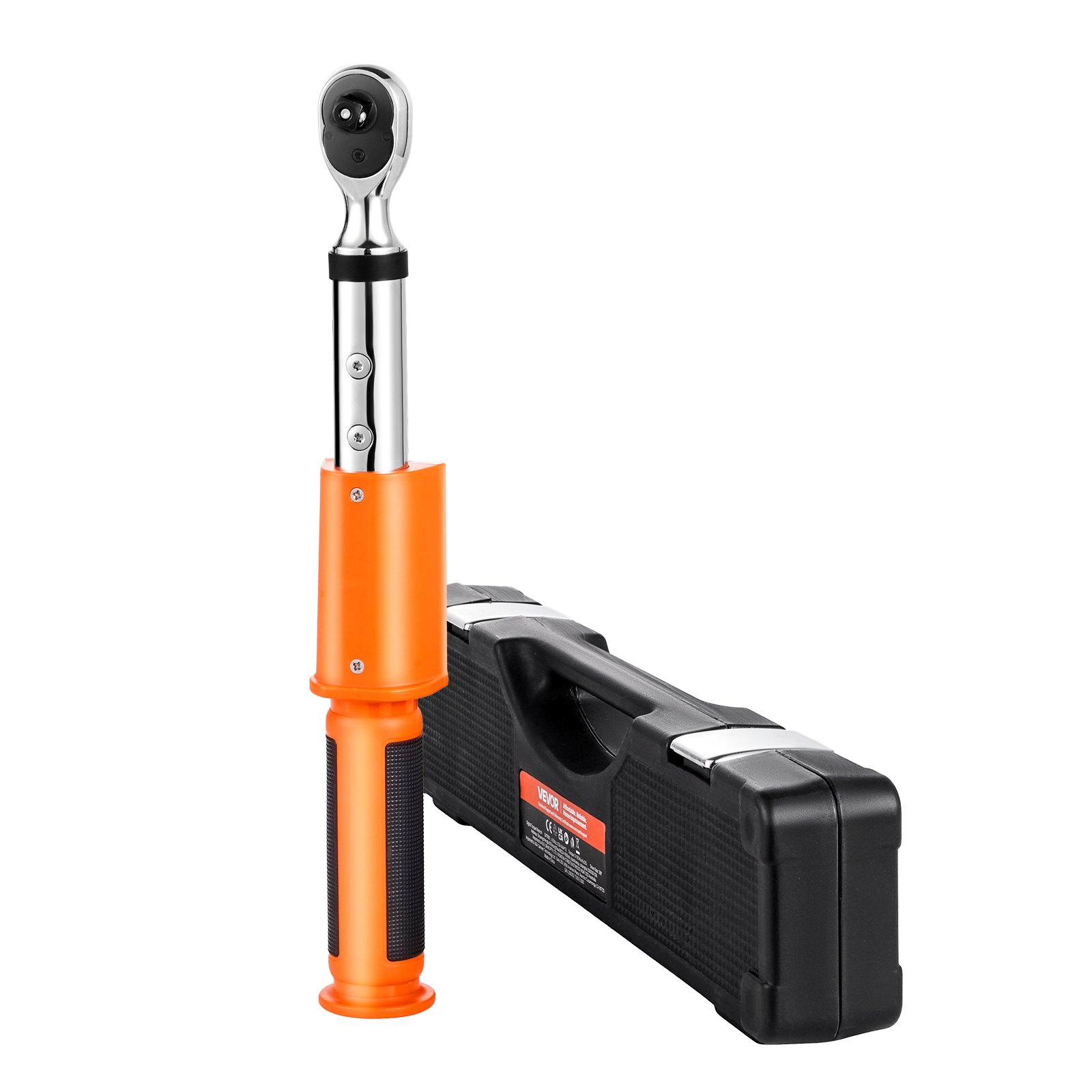 VEVOR Llave Dinamométrica Digital Accionamiento de 3/8" 0-135 Nm 72 Dientes ±2% de Precisión Llave Dinamométrica Electrónica con Valor Preestablecido, Zumbador y Notificación LED para Coches