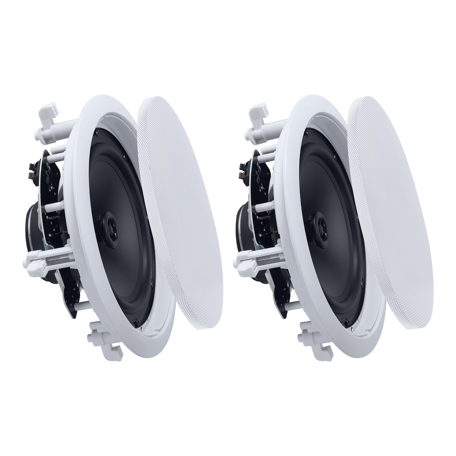 VEVOR Altavoces de Techo 203,2 mm 1 Par, Sistema de Altavoces para Techo, Potencia Máxima de 150 W, Sonido Hi-Fi, Montaje Empotrado, para Sala de Estar, Cine en Casa, Comedor, Balcón Cubierto