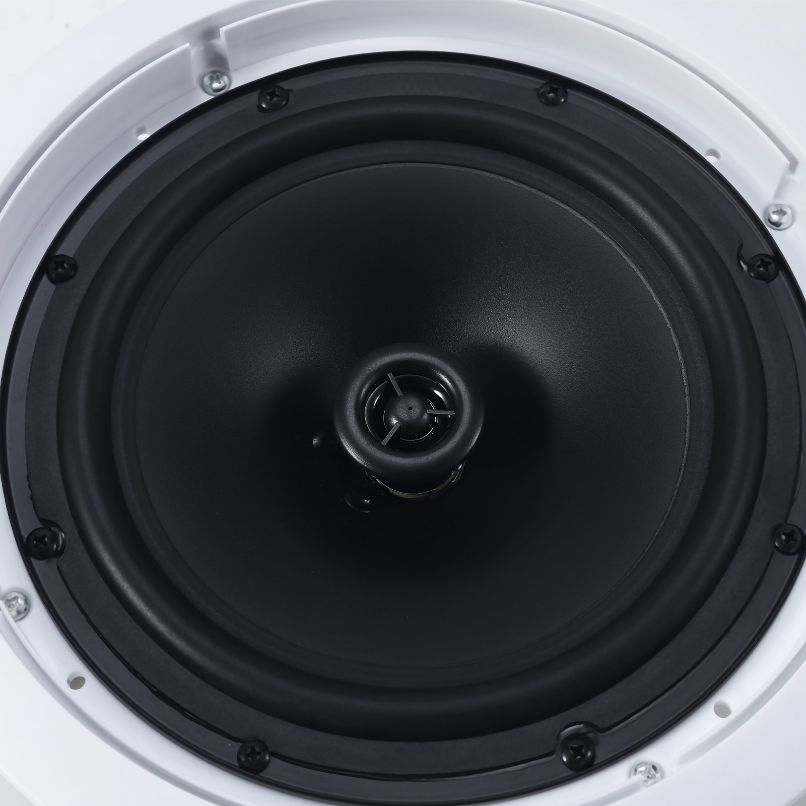 VEVOR Altavoces de Techo 203,2 mm 1 Par, Sistema de Altavoces para Techo, Potencia Máxima de 150 W, Sonido Hi-Fi, Montaje Empotrado, para Sala de Estar, Cine en Casa, Comedor, Balcón Cubierto