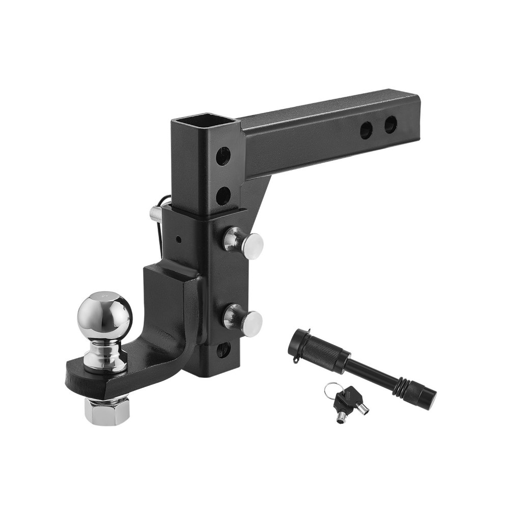 VEVOR Enganche de Remolque Ajustable para Receptor de 50 mm, Montaje de Bola de Enganche de Remolque con Bola y Pasador de 50 mm, Capacidad de Enganche de Bola de 3400 kg, Caída de 22,9 cm, Negro
