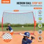 VEVOR Red de Barrera para Barricada, Red de Barrera deportiva de 3930x1400x2750mm Equipo de Práctica Portátil con Bolsa de Transporte,  Red de Protección para Entrenamiento de Béisbol, Softball