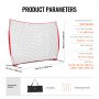 VEVOR Red de Barrera para Barricada, Red de Barrera deportiva de 3930x1400x2750mm Equipo de Práctica Portátil con Bolsa de Transporte,  Red de Protección para Entrenamiento de Béisbol, Softball