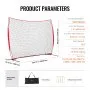 VEVOR Red de Barrera para Barricada, Red de Barrera deportiva de 3930x1400x2750mm Equipo de Práctica Portátil con Bolsa de Transporte,  Red de Protección para Entrenamiento de Béisbol, Softball
