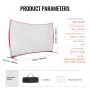 VEVOR Red de Barrera para Barricada, Red de Barrera deportiva de 5070x1400x3120 mm Equipo de Práctica Portátil con Bolsa de Transporte,  Red de Protección para Entrenamiento de Béisbol, Softball