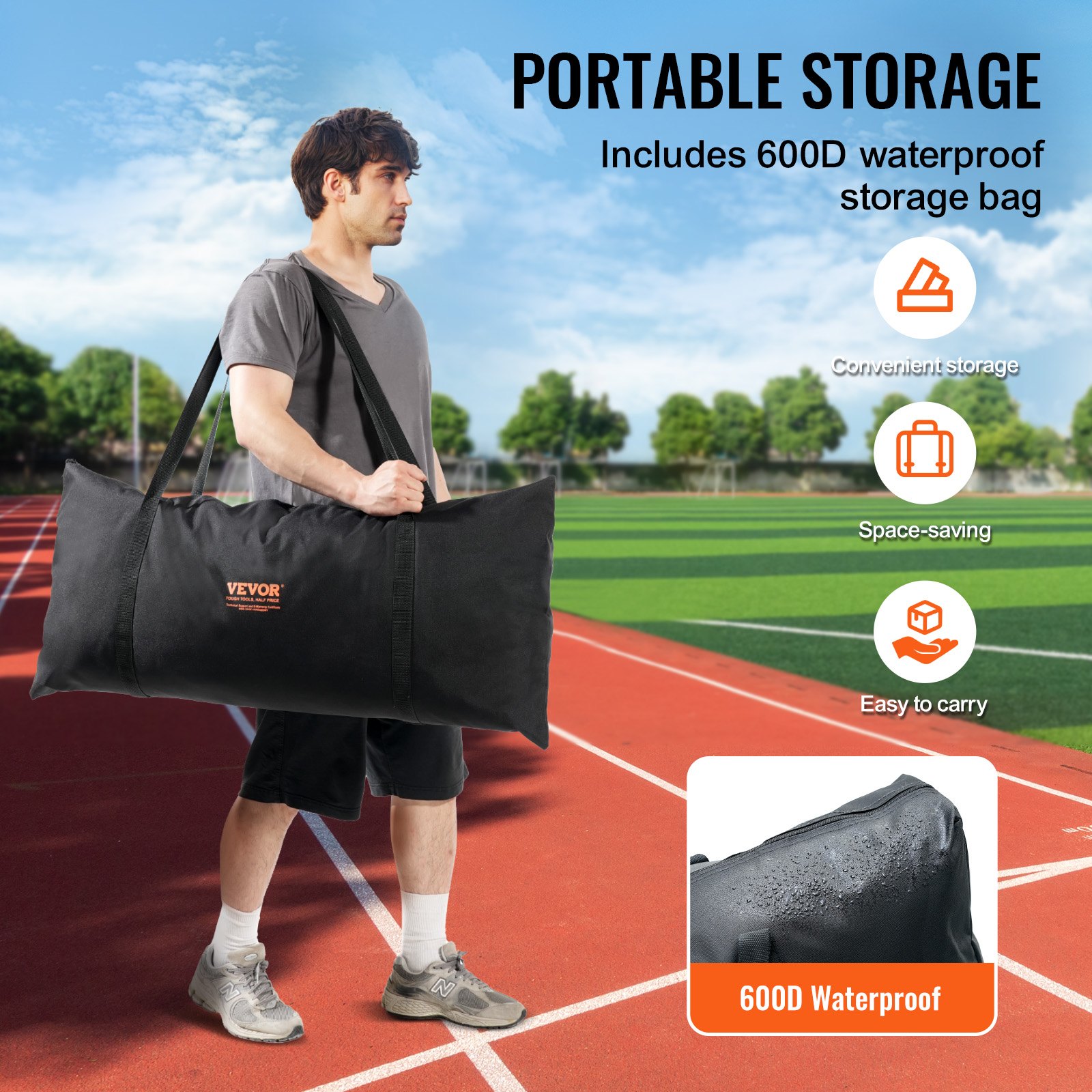 VEVOR Red de Barrera para Barricada, Red de Barrera deportiva de 5070x1400x3120 mm Equipo de Práctica Portátil con Bolsa de Transporte,  Red de Protección para Entrenamiento de Béisbol, Softball