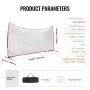 VEVOR Red de Barrera para Barricada, Red de Barrera deportiva de 6200x1400x3140mm Equipo de Práctica Portátil con Bolsa de Transporte,  Red de Protección para Entrenamiento de Béisbol, Softball