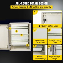 Caja eléctrica de fibra de vidrio VEVOR, montaje en pared de 40x30x20 cm