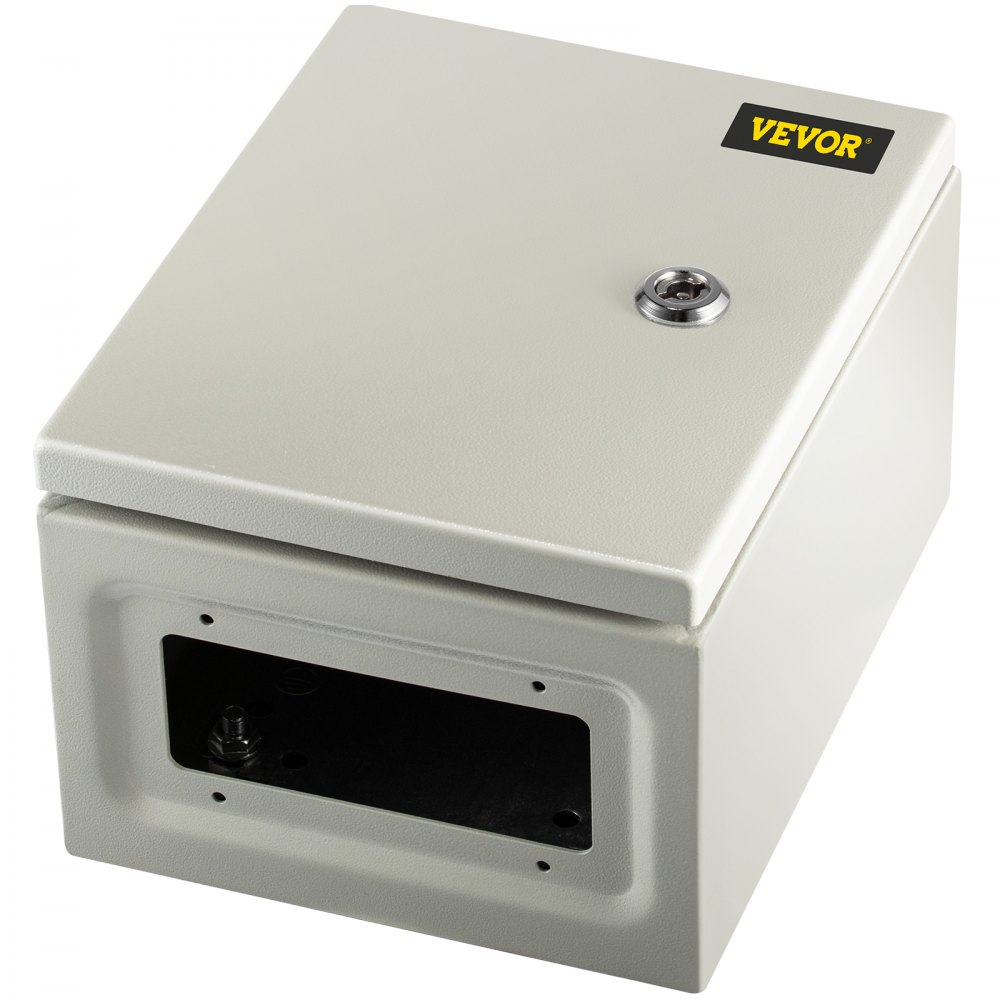 VEVOR Caja NEMA de Acero al Carbono 25 x 20 x 15 cm Caja de Gabinete Eléctrico NEMA 4X IP66 a Prueba de Agua y Polvo Caja de Conexiones Eléctricas para Exteriores e Interiores con Placa de Montaje