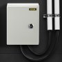 VEVOR Caja NEMA de Acero al Carbono 25 x 20 x 15 cm Caja de Gabinete Eléctrico NEMA 4X IP66 a Prueba de Agua y Polvo Caja de Conexiones Eléctricas para Exteriores e Interiores con Placa de Montaje