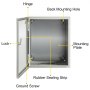 VEVOR Caja NEMA de Acero al Carbono 25 x 20 x 15 cm Caja de Gabinete Eléctrico NEMA 4X IP66 a Prueba de Agua y Polvo Caja de Conexiones Eléctricas para Exteriores e Interiores con Placa de Montaje