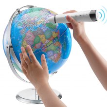 VEVOR Globo terráqueo Parlante, 228,6 mm, Globo Interactivo para Niños de Aprendizaje Temprano Globo Educativo con Bolígrafo Inteligente Parlante Luz Nocturna LED Interfaz USB, Regalos para Niños (Idioma del mapa: inglés)