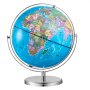 VEVOR World Globe with Stand, 330.2 mm, Educational Geographical Globe with Precise Time Zone Made of ABS Material, 720° Rotating Globe for Children Learning Geography in the Classroom