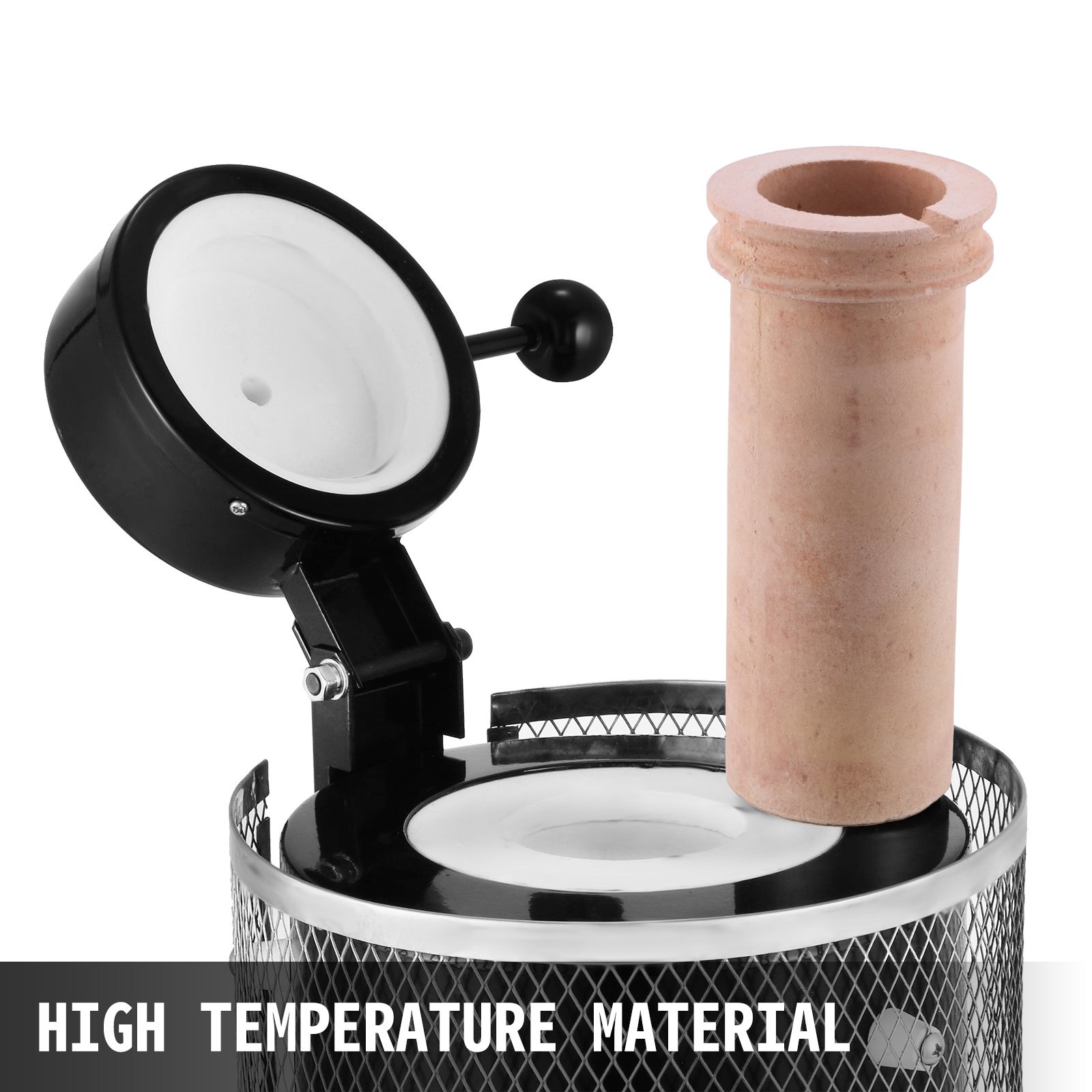 VEVOR Horno de Fusión de Oro, Temperatura Máx. 1150 ℃, Horno de Fusión Eléctrico Digital con Crisol Cerámico de 1 kg para Fundición y Refinación de Metales Preciosos, para Oro/Plata/Aluminio, Negro