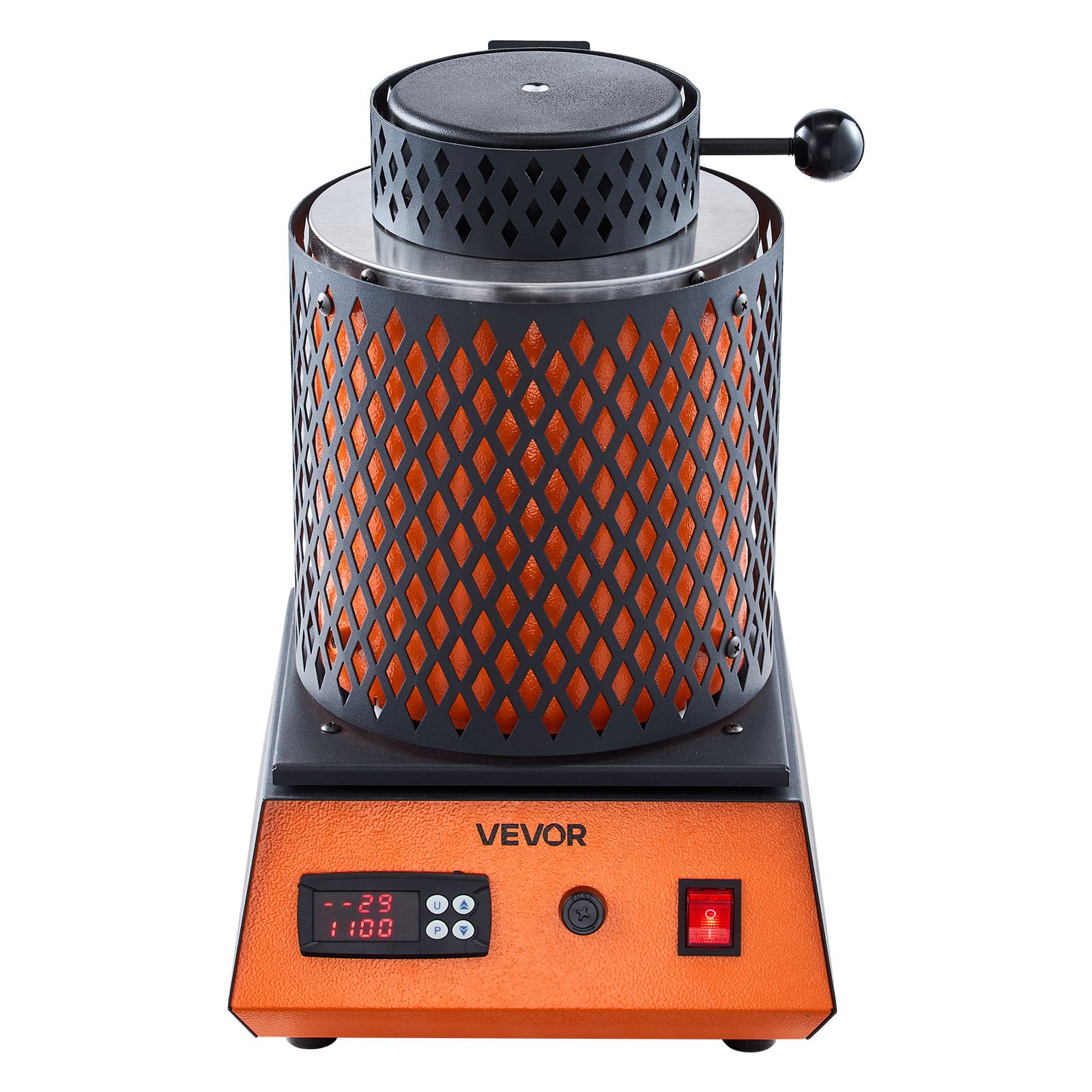 VEVOR Horno de Fusión de Oro Digital, con Crisol Cerámico de 3 kg, 1350 W, máx. 1150 ℃, Kit de Horno de Fusión de Metales para Fabricación de Joyas, Lingotes y Componentes Metálicos, Color Negro