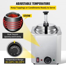 VEVOR Calentador de Chocolate o Queso Eléctrico de Acero Inoxidable con Una Bomba Calentador de Chocolate o Queso Eléctricode Calentador Bomba Dispensadora Calentador de Chocolate