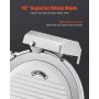 VEVOR Cortadora de Carne Comercial, Cortadora de Alimentos Eléctrica, 180 W con una Cuchilla Premium de 65 Mn, Grosor Ajustable 0-10 mm, para Carne, Verduras, Pan Duro, Queso, 480 x 400 x 410 mm