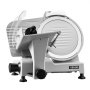 VEVOR Cortafiambres Eléctrico 300 W, Cortadora de Carne Comercial con Cuchilla de Acero al Carbono de 250 mm, Afilador Incorporado, Grosor Ajustable de 0-12 mm para Carne Congelada, Jamón, Baguette