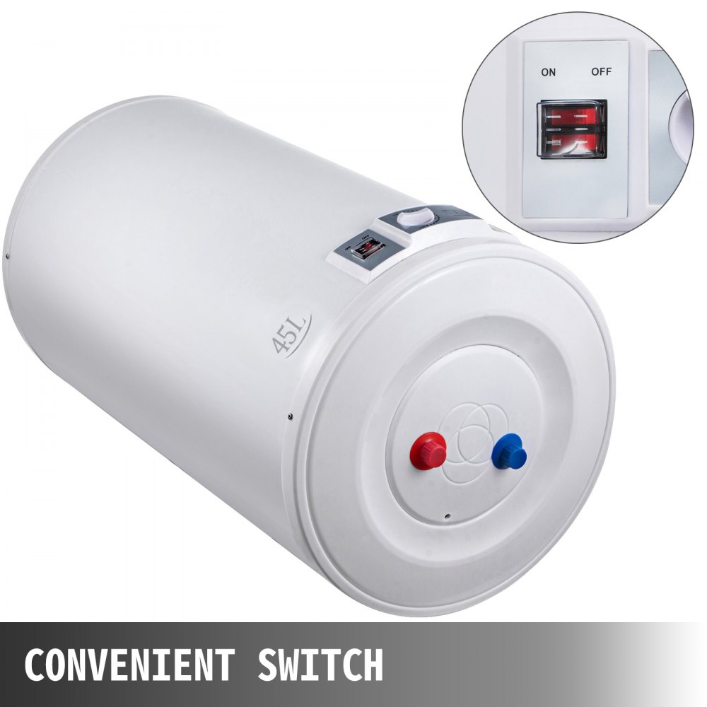 VEVOR Calentador de Agua Eléctrico 2 kW Calentador de Agua Calentador de Agua Instantáneo Eléctrico 45 L Rango de Ajuste de Temperatura 30 - 75 ℃ Presión de Agua de 0,7 MPA para Montado en Pared