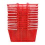VEVOR Shopping Baskets, 12 PCS, 22L Stackable Metal Grocery Baskets with Handles, Dense Mesh Structure, Holds up to 20 kg, Portable for Grocery, Retail, Stores, Supermarket, Bookstore, Home Use, Red