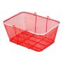 VEVOR Shopping Baskets, 12 PCS, 22L Stackable Metal Grocery Baskets with Handles, Dense Mesh Structure, Holds up to 20 kg, Portable for Grocery, Retail, Stores, Supermarket, Bookstore, Home Use, Red